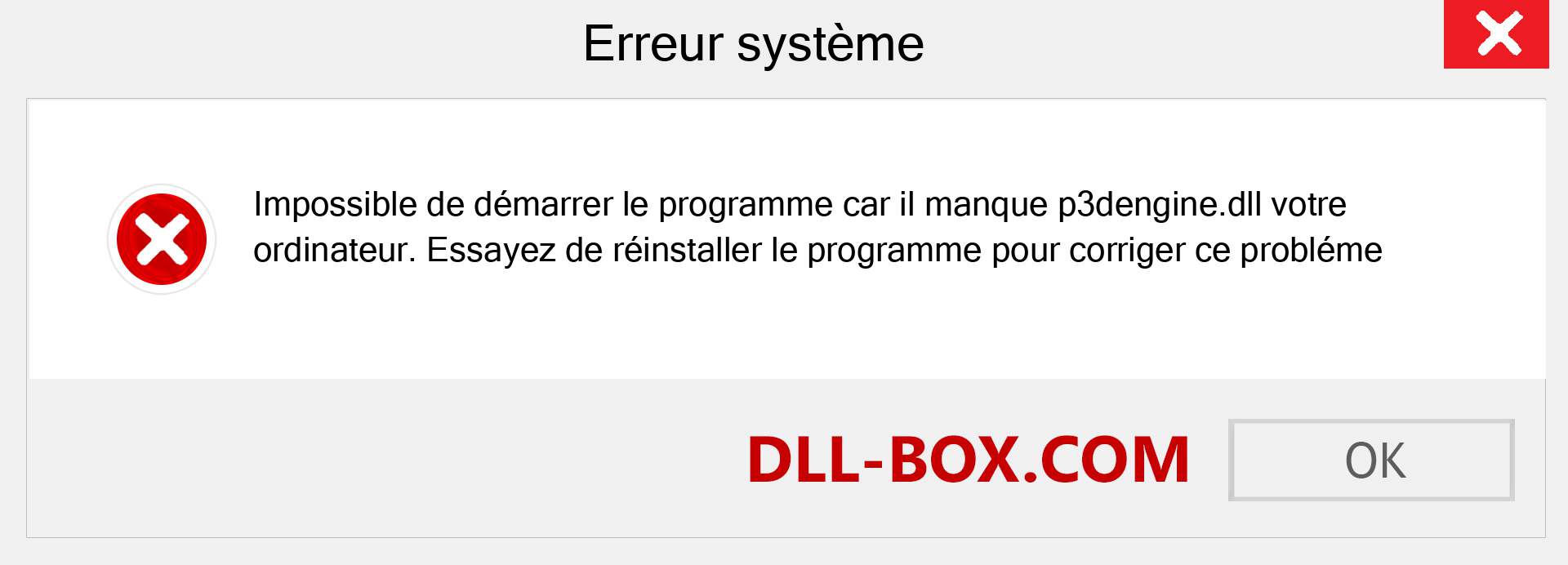 Le fichier p3dengine.dll est manquant ?. Télécharger pour Windows 7, 8, 10 - Correction de l'erreur manquante p3dengine dll sur Windows, photos, images